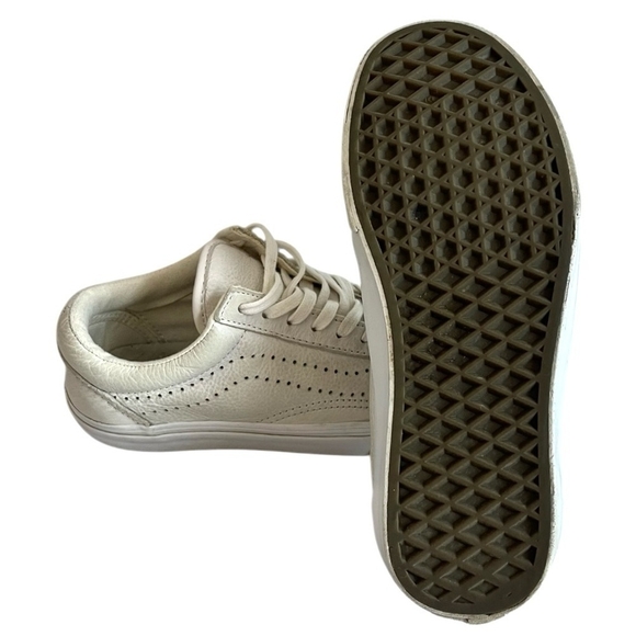 VANS Old Skool Reissue White Leather Sneakers Sport Skateboarding Sneakers Shoes - Picture 7 of 8